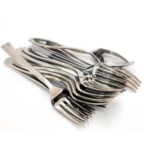 24 Mini Garfos Prateados