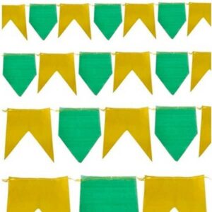 Bandeirinha Festa Junina Plástico, Verde E Amarelo 100 Mts.