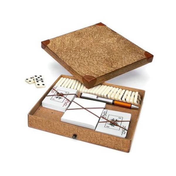 Caixa Craft com Detalhes em Couro com Dominó