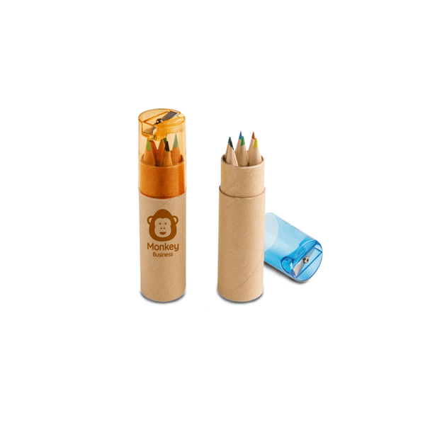 Caixa Cilindrica com 12 Lápis de Cor Personalizada