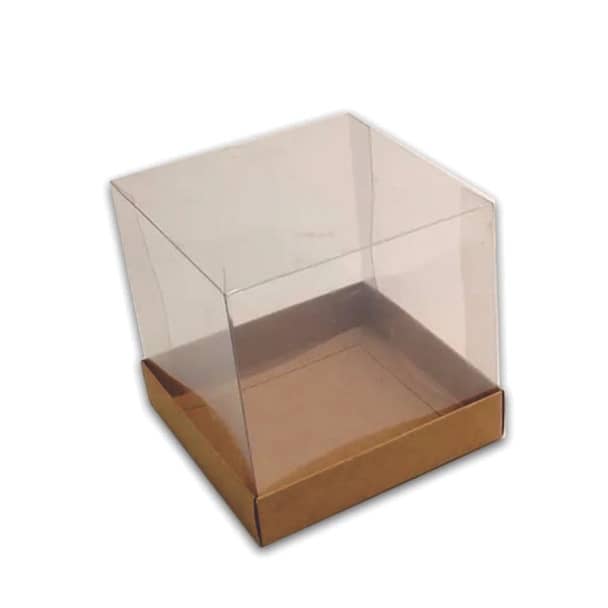 Caixa de Papel Kraft Tampa Transparente Personalizado