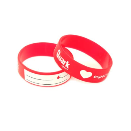 Pulseira de silicone com espaço para escrever