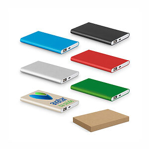 Bateria portátil slim em alumínio 100% reciclado (4.000 mAh)